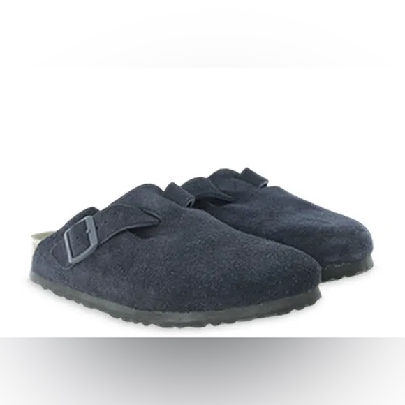 💙BIRKENSTOCK BOSTON SOFT FOOTBED CLOGS SHOES SUEDE MIDNIGHT 38 EU 7 US - Picture 2 of 8